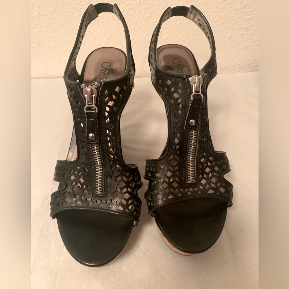 Carlos by Carlos Santana Gallen Wedge Sandal Cut Out Zipper Open toe